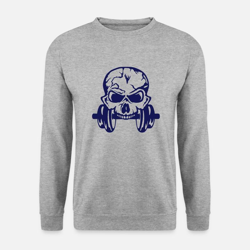 Hantel Kopf tot Bodybuilding Bodybuilding Gewicht - Unisex Pullover - Weißgrau meliert