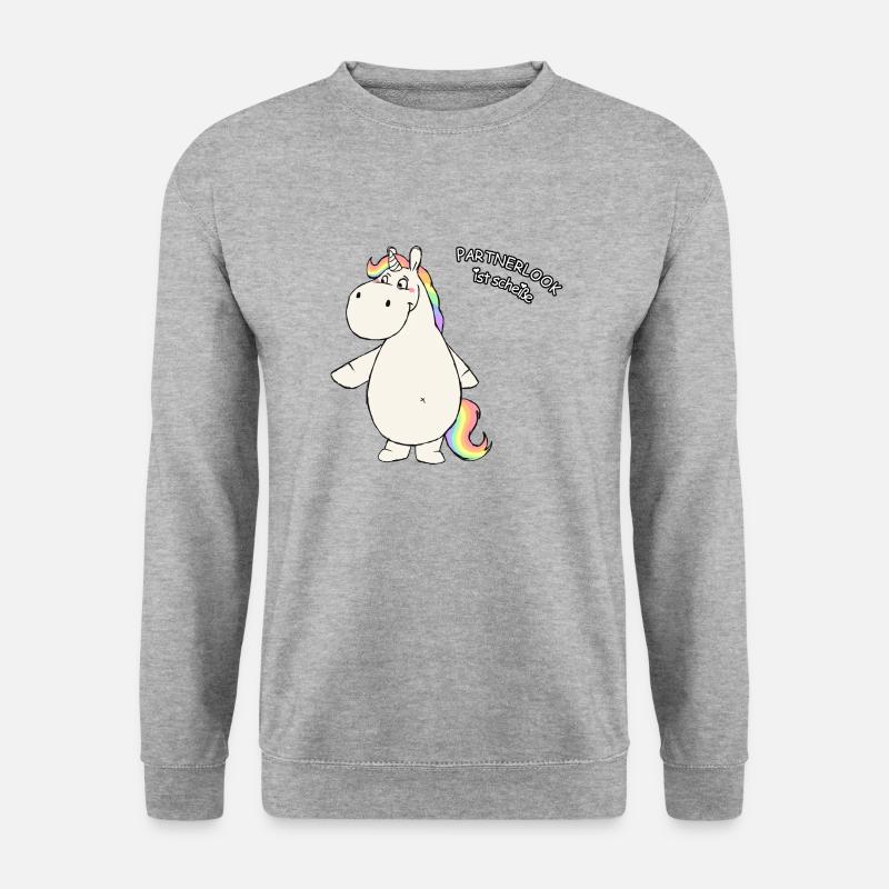 Partnerlook ist scheiße - rechts - Unisex Pullover - Weißgrau meliert