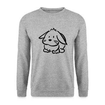 Hase - Unisex Pullover - Weißgrau meliert - Vorne - Alina (178cm) & Michal (187cm)