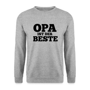 Lustiger Spruch für Opa Geschenkidee - Unisex Pullover - Weißgrau meliert - Vorne - Alina (178cm) & Michal (187cm)