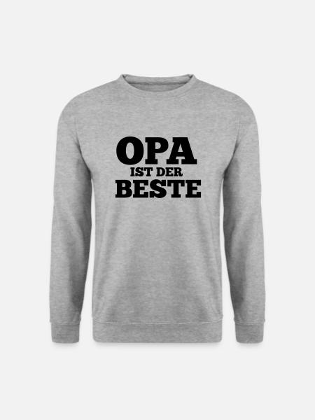 Lustiger Spruch für Opa Geschenkidee - Unisex Pullover - Weißgrau meliert