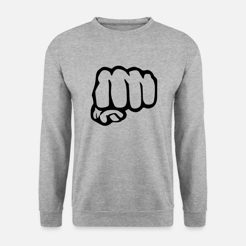 Humor fist - Unisex Pullover - Weißgrau meliert