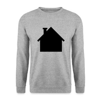Haus - Unisex Pullover - Weißgrau meliert - Vorne - Alina (178cm) & Michal (187cm)