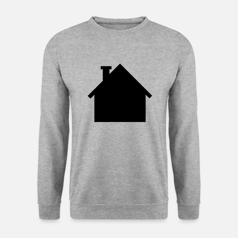 Haus - Unisex Pullover - Weißgrau meliert