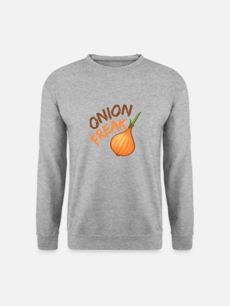 Onion Freak - Zwiebeldesign Geschenk - Unisex Pullover - Weißgrau meliert