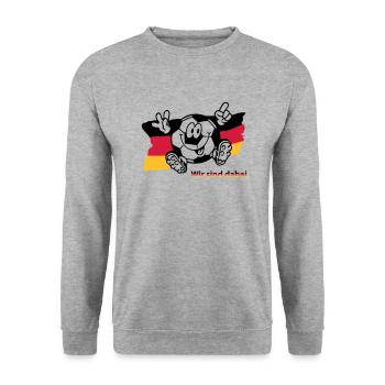 (ichdabei4) - Unisex Pullover - Weißgrau meliert - Vorne - Alina (178cm) & Michal (187cm)