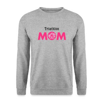 Triathlon MOM - Unisex Pullover - Weißgrau meliert - Vorne - Alina (178cm) & Michal (187cm)