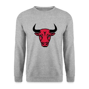 Bull - Unisex Sweatshirt - salt & pepper - Front - Alina (178cm) & Michal (187cm)