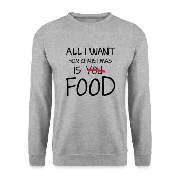 Food - Unisex Pullover - Weißgrau meliert - Vorne - Alina (178cm) & Michal (187cm)