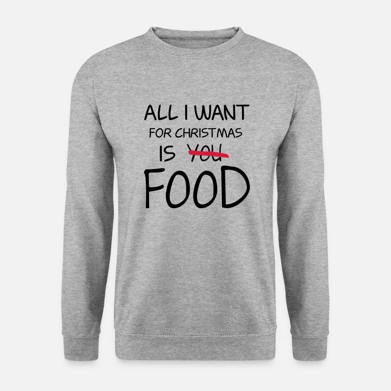Food - Unisex Pullover - Weißgrau meliert