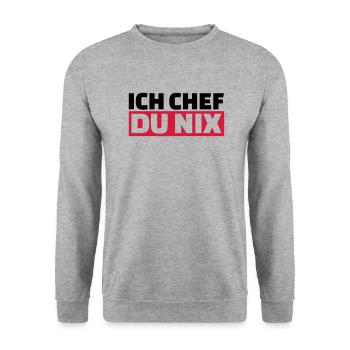 Chef - Unisex Pullover - Weißgrau meliert - Vorne - Alina (178cm) & Michal (187cm)
