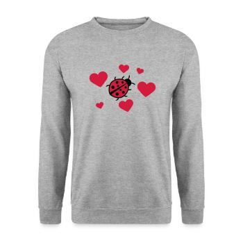Petite coccinelle doux mignon - Sweat-shirt Unisexe - gris chiné - Devant - Alina (178cm) & Michal (187cm)