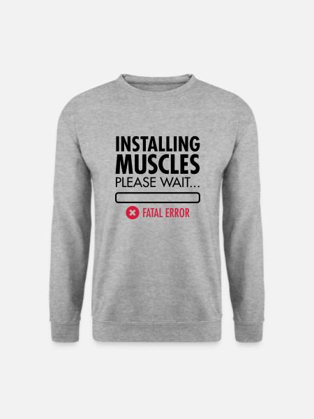 Installing Muscles (Fatal Error) - Unisex Pullover - Weißgrau meliert