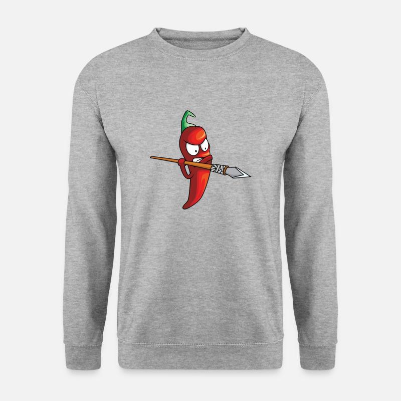 Scharfe aggressive Chili - Unisex Pullover - Weißgrau meliert