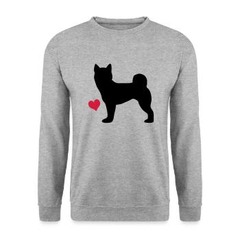 Shiba Inu - Unisex Sweatshirt - salt & pepper - Front - Alina (178cm) & Michal (187cm)