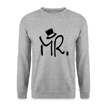 3461785_16508236_mr_zylinder_orig2 - Unisex Pullover - Weißgrau meliert - Vorne - Alina (178cm) & Michal (187cm)