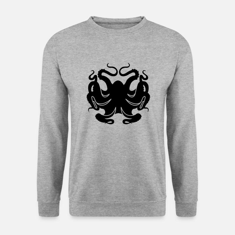 Krake - Unisex Pullover - Weißgrau meliert