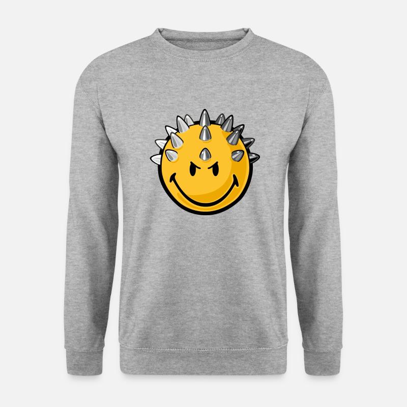 Smiley metallhead - Unisex Pullover - Weißgrau meliert