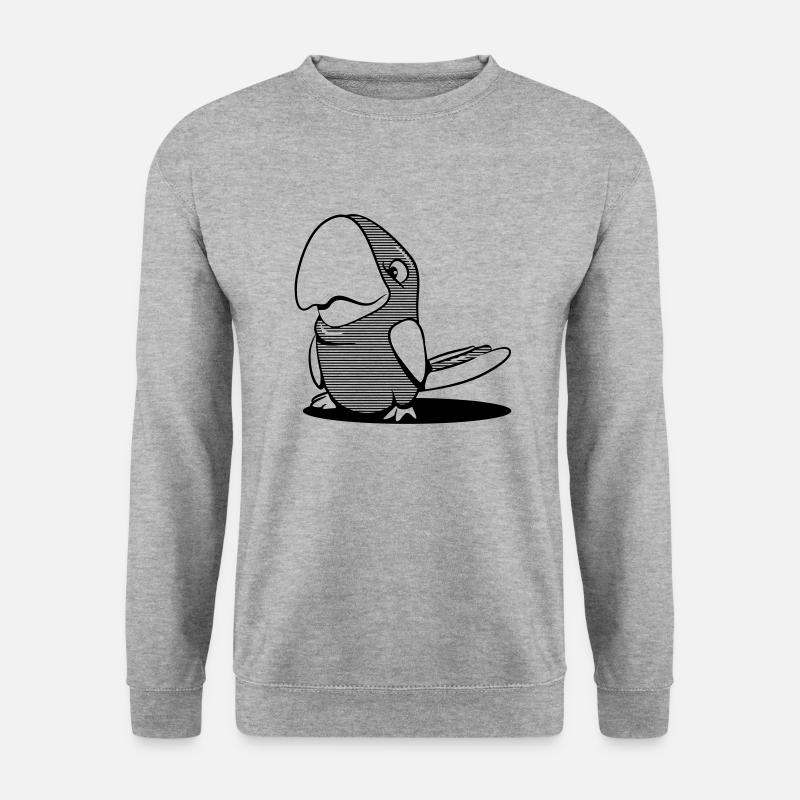 Papageien witzig gestreift - Unisex Pullover - Weißgrau meliert