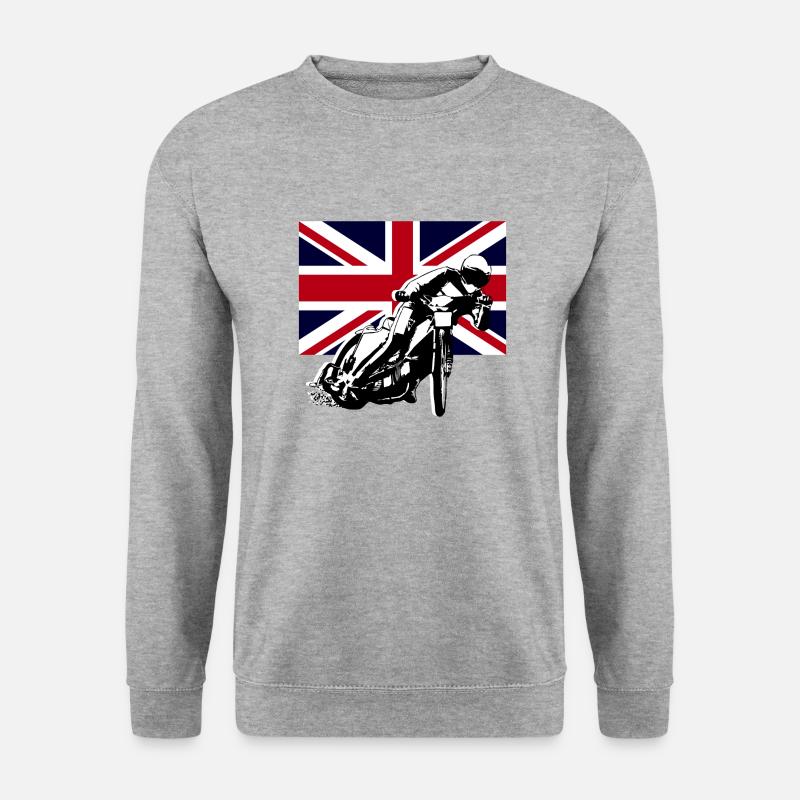 Speedway - Union Jack - Unisex Pullover - Weißgrau meliert