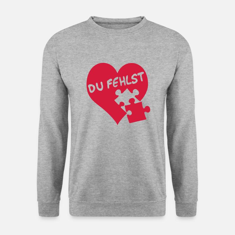 Du fehlst | missing you | Isolation - Unisex Pullover - Weißgrau meliert