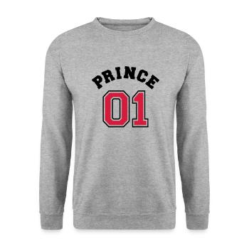 Princess 01 - Unisex Pullover - Weißgrau meliert - Vorne - Alina (178cm) & Michal (187cm)