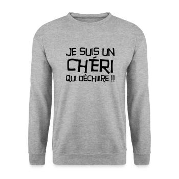 Amour / Saint Valentin / Coeur / Bébé / Love - Sweat-shirt Unisexe - gris chiné - Devant - Alina (178cm) & Michal (187cm)