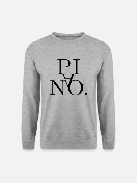 Klavier Piano - Unisex Pullover - Weißgrau meliert