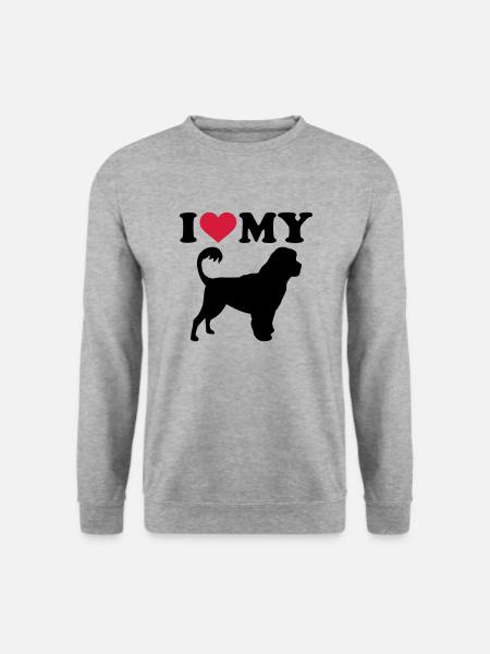 Portugiesischer Wasserhund - Unisex Pullover - Weißgrau meliert