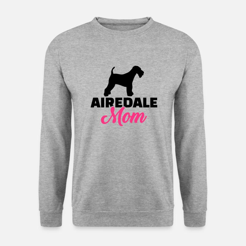 Airedale Terrier - Unisex Pullover - Weißgrau meliert