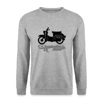 Fahrzeug - Schwalbe - Unisex Pullover - Weißgrau meliert - Vorne - Alina (178cm) & Michal (187cm)