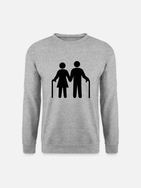 ehepaar_opa_und_oma - Unisex Pullover - Weißgrau meliert