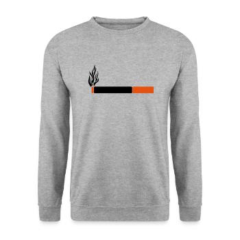Zigarette Zigarette Zigarre Symbol ikone - Unisex Pullover - Weißgrau meliert - Vorne - Alina (178cm) & Michal (187cm)