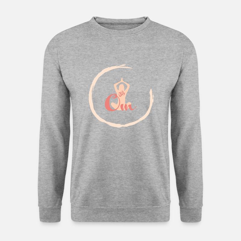Om apricot - Unisex Pullover - Weißgrau meliert