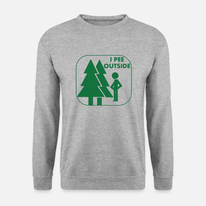 I pee outside - Unisex Pullover - Weißgrau meliert