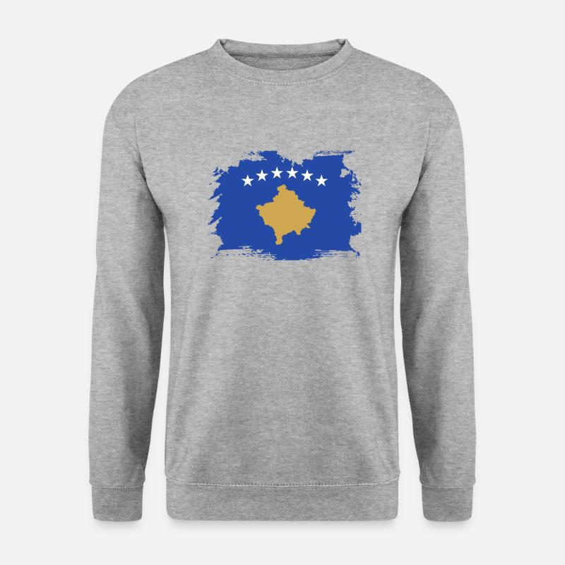 Kosovo Flagge Geschenk - Unisex Pullover - Weißgrau meliert