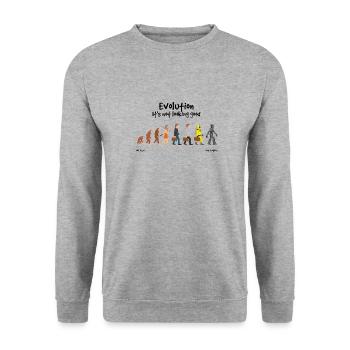 Evolution It s not looking good - Unisex Sweatshirt - salt & pepper - Front - Alina (178cm) & Michal (187cm)