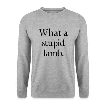 Was für ein dummes Lamm - Unisex Pullover - Weißgrau meliert - Vorne - Alina (178cm) & Michal (187cm)