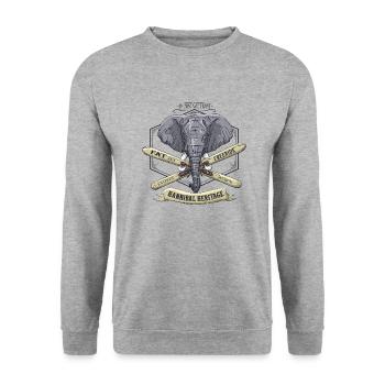 Hannibal Erbe - Unisex Pullover - Weißgrau meliert - Vorne - Alina (178cm) & Michal (187cm)