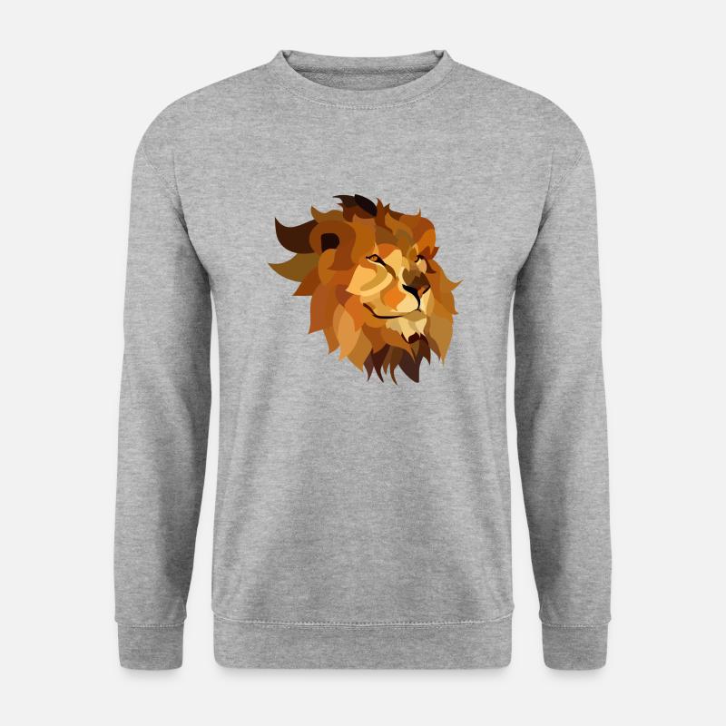 Löwe - Unisex Pullover - Weißgrau meliert