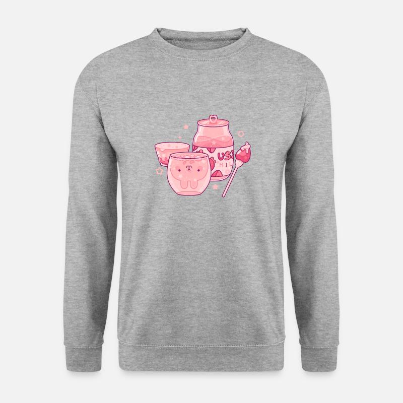 Pinkes Häschen - Unisex Pullover - Weißgrau meliert