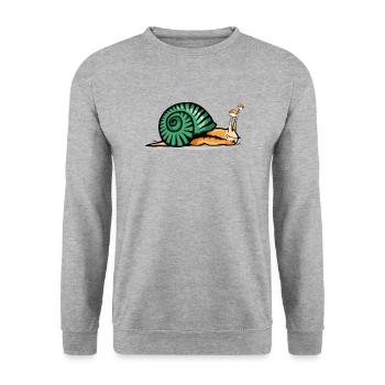 snail drawing fatigue shadow shell - Unisex Sweatshirt - salt & pepper - Front - Alina (178cm) & Michal (187cm)