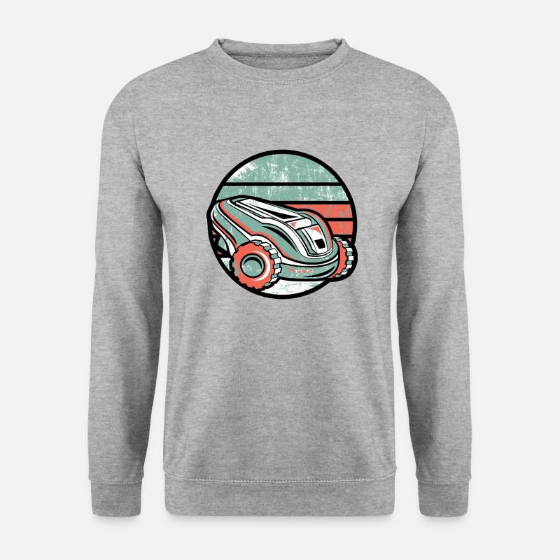 Rasenroboter Rasenmäher Rasentraktor Mähroboter - Unisex Pullover - Weißgrau meliert