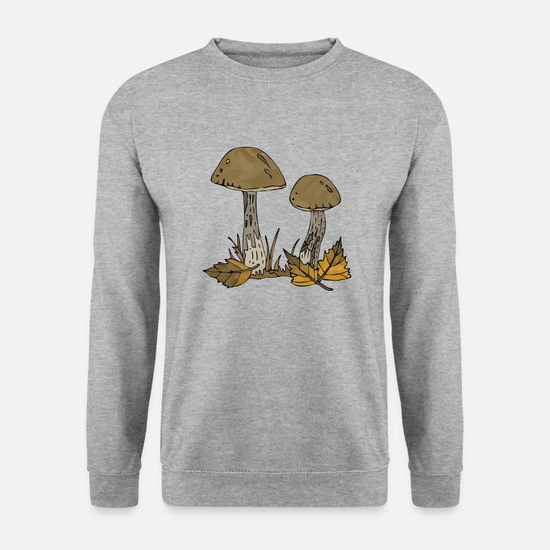 Pilze - Unisex Pullover - Weißgrau meliert