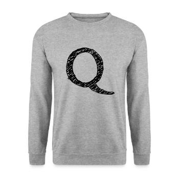 Q - Unisex Pullover - Weißgrau meliert - Vorne - Alina (178cm) & Michal (187cm)