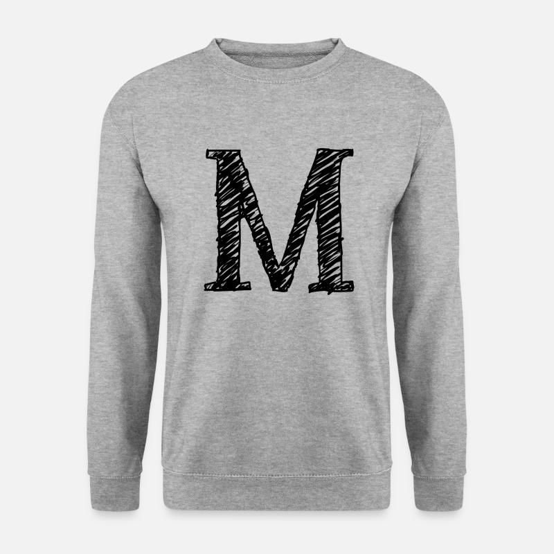 M - Unisex Pullover - Weißgrau meliert