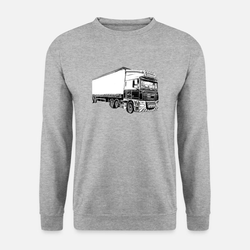 Lastwagen - Unisex Pullover - Weißgrau meliert