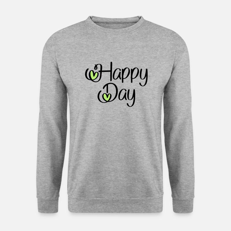 Happy Day - Unisex Pullover - Weißgrau meliert
