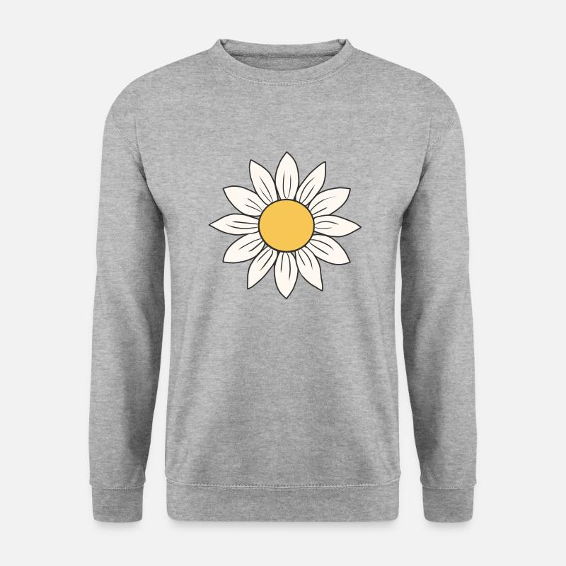 Gänseblümchen - Unisex Pullover - Weißgrau meliert