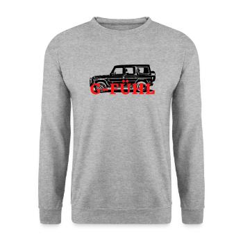 G Klasse / G-Fühl - Unisex Pullover - Weißgrau meliert - Vorne - Alina (178cm) & Michal (187cm)